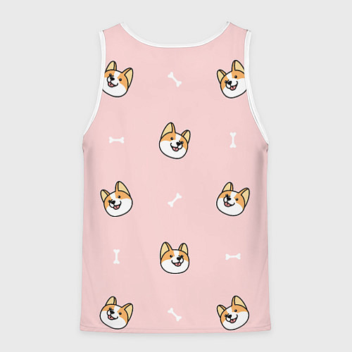 Мужская майка без рукавов Pink corgi / 3D-Белый – фото 2