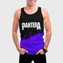 Майка-безрукавка мужская Pantera purple grunge, цвет: 3D-черный — фото 2