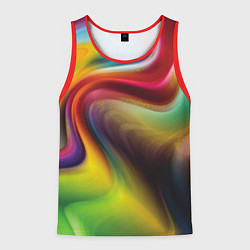 Майка-безрукавка мужская Rainbow waves, цвет: 3D-красный