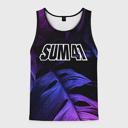 Майка-безрукавка мужская Sum41 neon monstera, цвет: 3D-черный