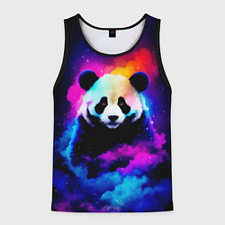 Майка-безрукавка мужская Панда и краски, цвет: 3D-черный