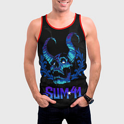 Майка-безрукавка мужская Sum41 horns skull, цвет: 3D-красный — фото 2
