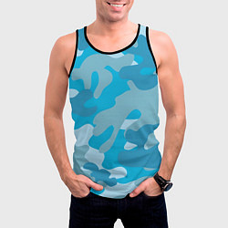 Майка-безрукавка мужская Камуфляж военный синий, цвет: 3D-черный — фото 2