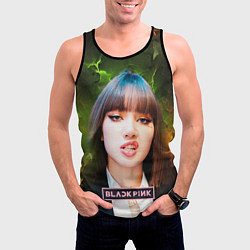 Майка-безрукавка мужская Blackpink Lisa, цвет: 3D-черный — фото 2