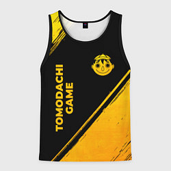 Мужская майка без рукавов Tomodachi Game - gold gradient: надпись, символ