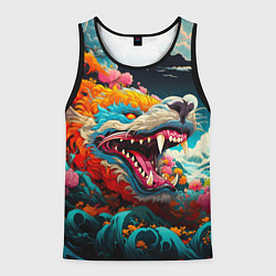 Майка-безрукавка мужская Художественный дракон от нейросети, цвет: 3D-черный