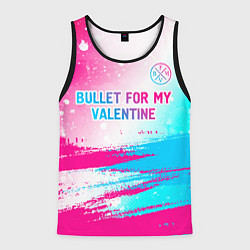 Мужская майка без рукавов Bullet For My Valentine neon gradient style: симво