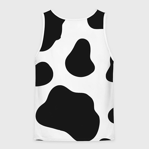 Мужская майка без рукавов Принт - пятна коровы / 3D-Белый – фото 2