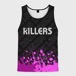 Майка-безрукавка мужская The Killers rock legends: символ сверху, цвет: 3D-черный