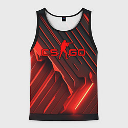 Майка-безрукавка мужская CS GO red neon, цвет: 3D-черный