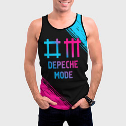 Майка-безрукавка мужская Depeche Mode - neon gradient, цвет: 3D-черный — фото 2