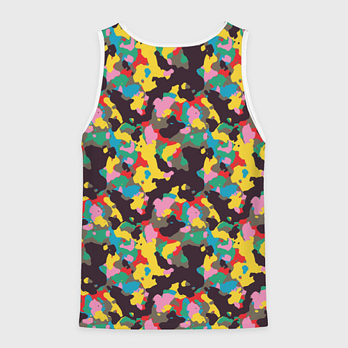 Мужская майка без рукавов Модный красочный камуфляж / 3D-Белый – фото 2