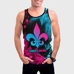 Майка-безрукавка мужская Saints Row - neon gradient, цвет: 3D-черный — фото 2