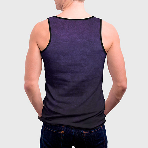 Мужская майка без рукавов Фиолетово-черный градиент / 3D-Черный – фото 4