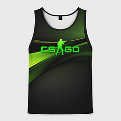 Мужская майка без рукавов CS GO black green logo