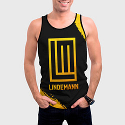 Майка-безрукавка мужская Lindemann - gold gradient, цвет: 3D-черный — фото 2
