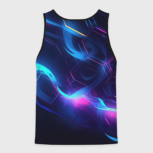 Мужская майка без рукавов Cyberpunk phantom logo neon / 3D-Черный – фото 2