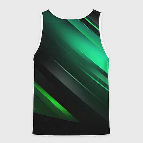 Мужская майка без рукавов Black green abstract / 3D-Белый – фото 2