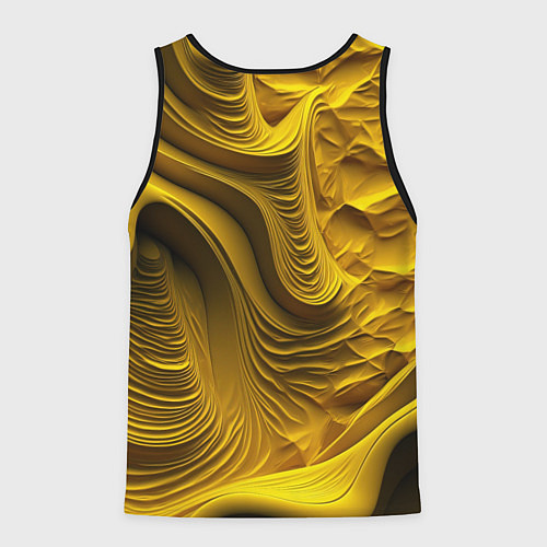 Мужская майка без рукавов Объемная желтая текстура / 3D-Черный – фото 2