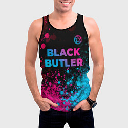 Майка-безрукавка мужская Black Butler - neon gradient: символ сверху, цвет: 3D-черный — фото 2