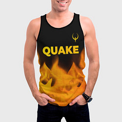 Майка-безрукавка мужская Quake - gold gradient: символ сверху, цвет: 3D-черный — фото 2