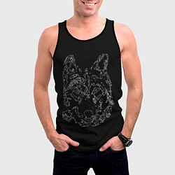 Майка-безрукавка мужская Волк стилизация чёрный, цвет: 3D-черный — фото 2