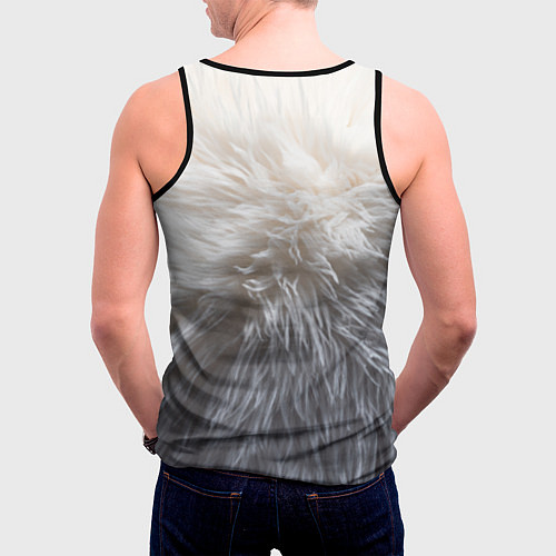 Мужская майка без рукавов Брутальный бегемот / 3D-Черный – фото 4