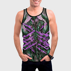 Майка-безрукавка мужская Фиолетовый элементаль киберпанк, цвет: 3D-черный — фото 2