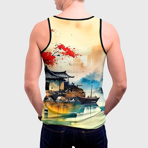 Мужская майка без рукавов Краски природы / 3D-Черный – фото 4