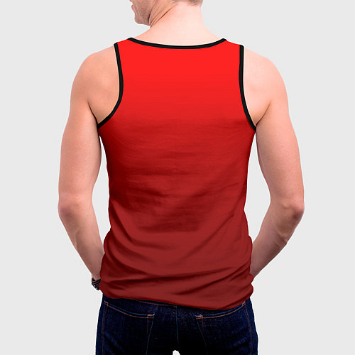 Мужская майка без рукавов Градиент красный тёмный / 3D-Черный – фото 4