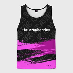 Майка-безрукавка мужская The Cranberries rock legends: символ сверху, цвет: 3D-черный