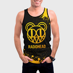 Майка-безрукавка мужская Radiohead - gold gradient, цвет: 3D-черный — фото 2