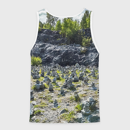 Мужская майка без рукавов Карелия / 3D-Белый – фото 2