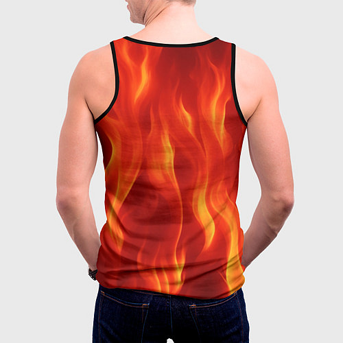 Мужская майка без рукавов Огонь рыжий / 3D-Черный – фото 4