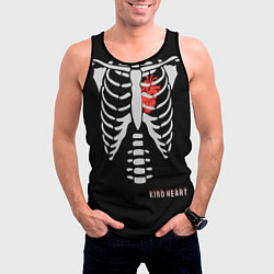 Майка-безрукавка мужская Скелет с добрым сердцем, цвет: 3D-черный — фото 2
