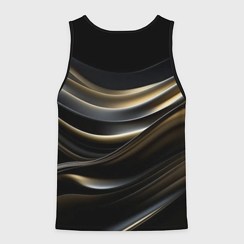 Мужская майка без рукавов Чёрно-золотой градиент / 3D-Черный – фото 2