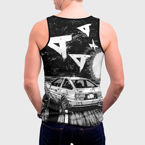 Мужская майка без рукавов Инициал Ди / 3D-Черный – фото 4