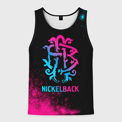 Майка-безрукавка мужская Nickelback - neon gradient, цвет: 3D-черный