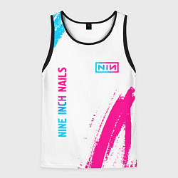 Мужская майка без рукавов Nine Inch Nails neon gradient style: надпись, симв