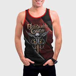 Майка-безрукавка мужская Baldurs Gate 3 logo dark, цвет: 3D-красный — фото 2