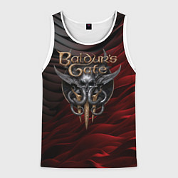 Мужская майка без рукавов Baldurs Gate 3 logo dark red black