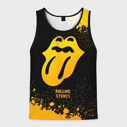 Майка-безрукавка мужская Rolling Stones - gold gradient, цвет: 3D-черный