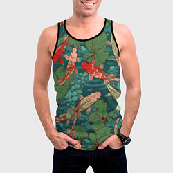 Майка-безрукавка мужская Паттерн карпы кои, цвет: 3D-черный — фото 2