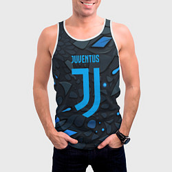 Майка-безрукавка мужская Juventus blue logo, цвет: 3D-белый — фото 2