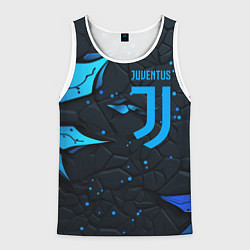 Майка-безрукавка мужская Juventus abstract blue logo, цвет: 3D-белый