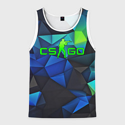 Майка-безрукавка мужская CSGO blue abstract, цвет: 3D-белый