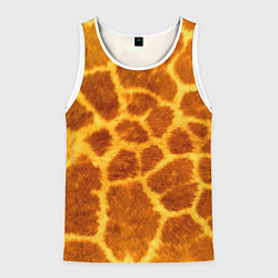 Майка-безрукавка мужская Шкура жирафа - текстура, цвет: 3D-белый