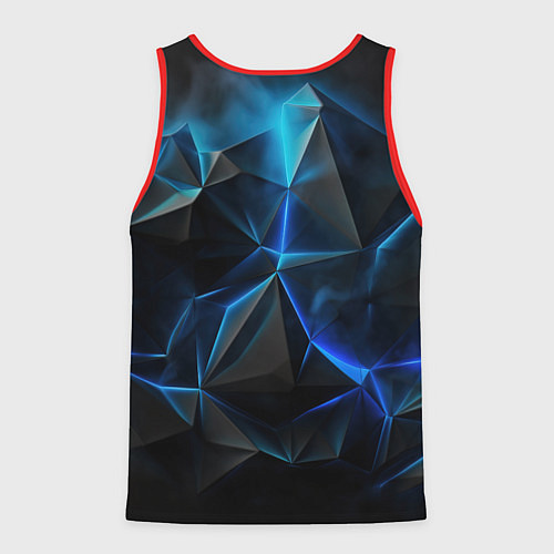 Мужская майка без рукавов Blue abstract ice / 3D-Красный – фото 2