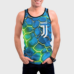 Майка-безрукавка мужская Juventus blue green neon, цвет: 3D-черный — фото 2