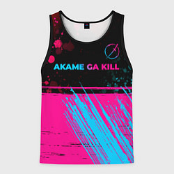 Майка-безрукавка мужская Akame ga Kill - neon gradient: символ сверху, цвет: 3D-черный